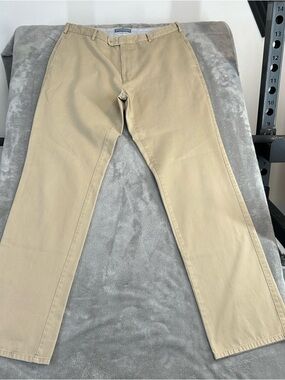 Peter Millar Mens Pants Beige Soft Touch Pima Twill Trouser Stretch Golf Size 36